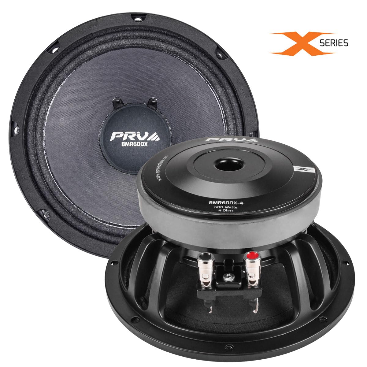 PRV Audio 8MR600X-4 terminal and wiring photo emphasizes solid impedance