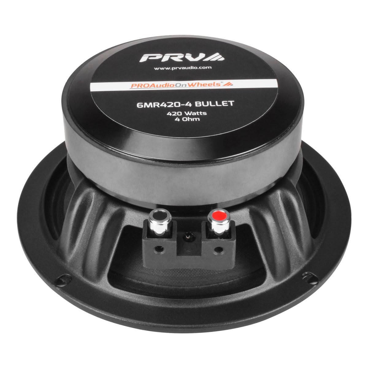 PRV Audio compact mounting depth showing 2.68 inch depth fit.