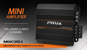 PRV Audio MDX1200.4 2-channel bridge demo for more power.