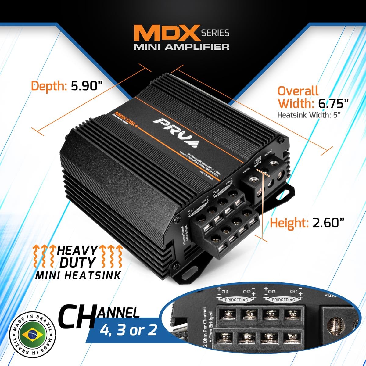 PRV Audio MDX1200.4 bridged mode demo shows doubled output.
