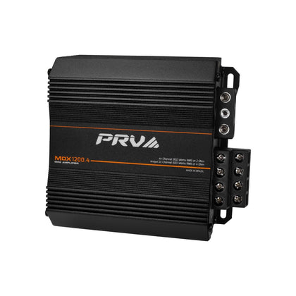 PRV Audio MDX1200.4 front view for compact high-power installation.