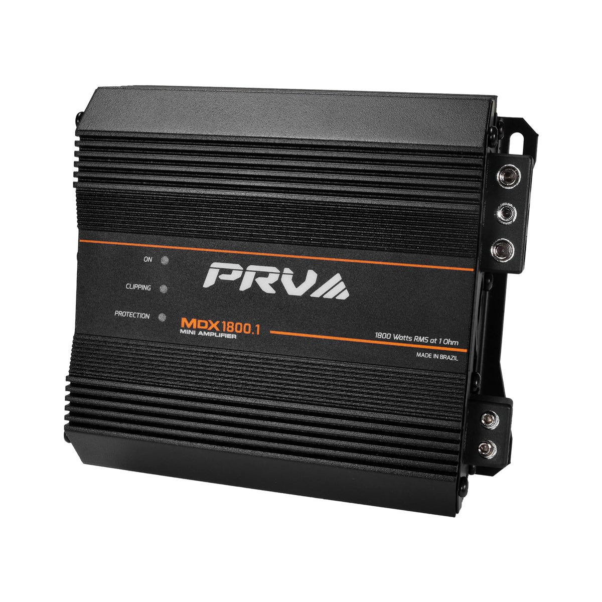 PRV Audio MDX1800.1 front view compact 1-channel amp for high-power motorcycle installs