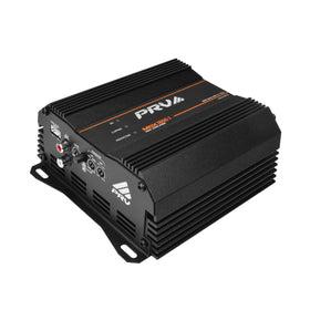 Heat sink detail highlights efficient cooling for continuous 1-ohm operation
