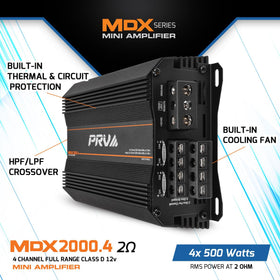 MDX2000.4 heat sink close-up illustrating durable mini cooling design