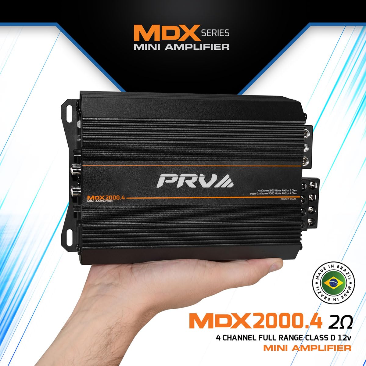 MDX2000.4 top view highlighting compact size for easy installation in bikes and ATVs