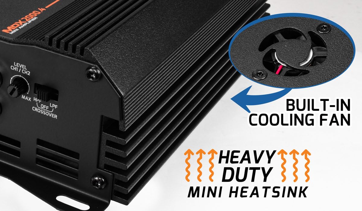PRV Audio MDX2000.4 wiring ports enabling flexible speaker configurations