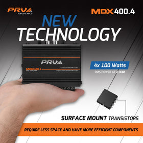 MDX400.4 heatsink close-up highlighting cooling efficiency for sustained power