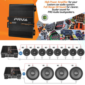 PRV Audio QS3000 compact dimensions enable flexible placement in vehicles.