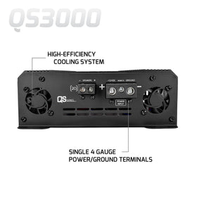 PRV Audio QS3000 LED indicators help monitor power and protection status