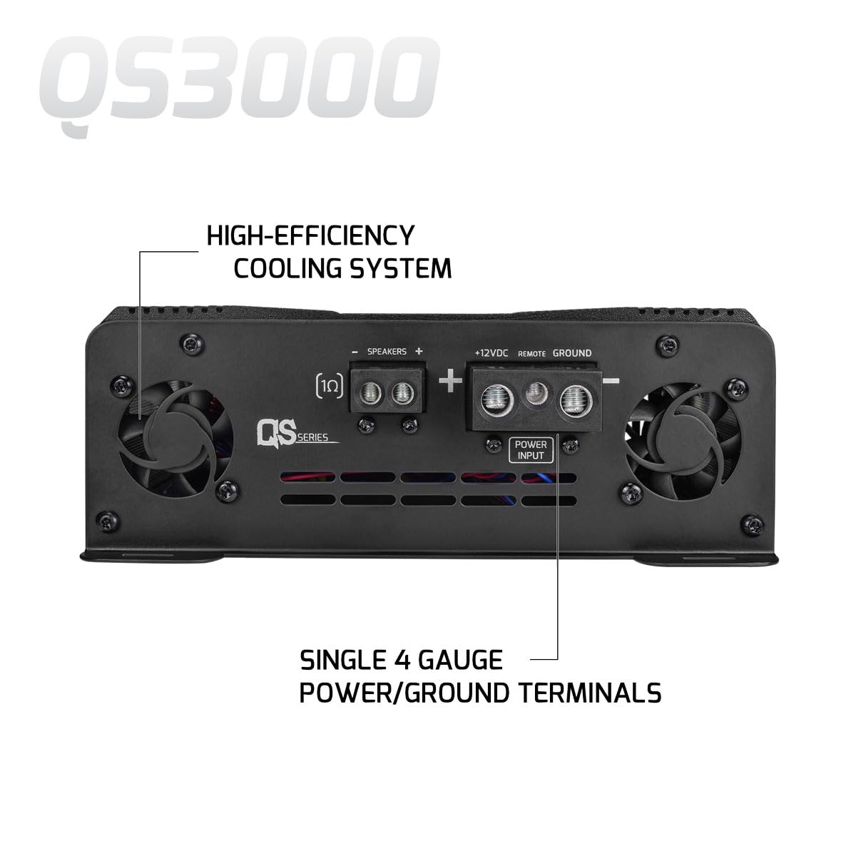 PRV Audio QS3000 protection LEDs and status indicators on top panel.