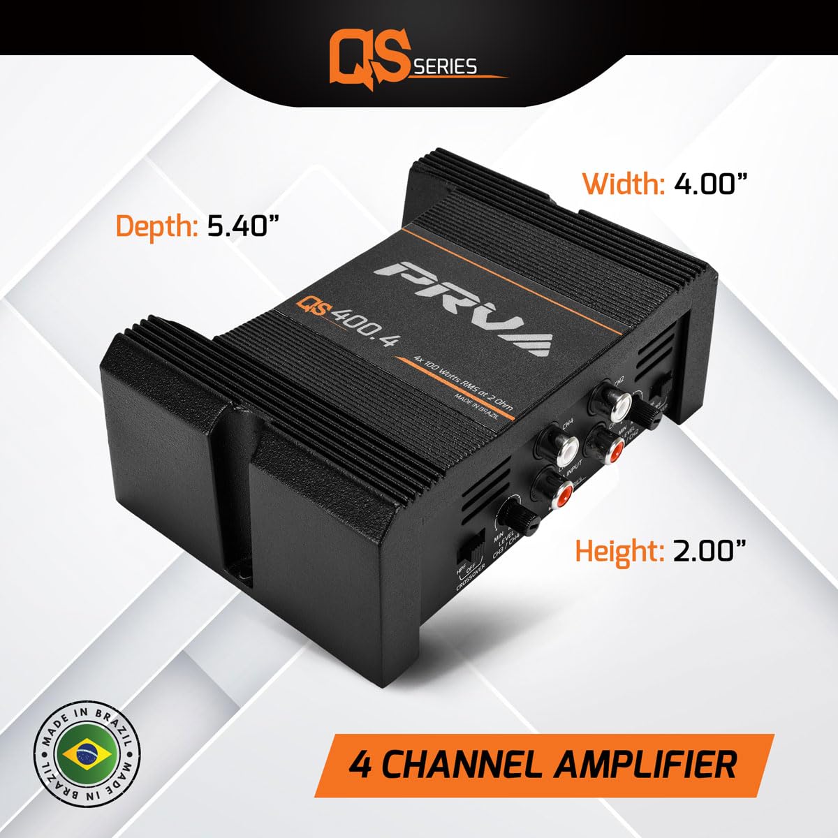 PRV Audio QS400.4 bridged mode powers two speakers for more dynamics.