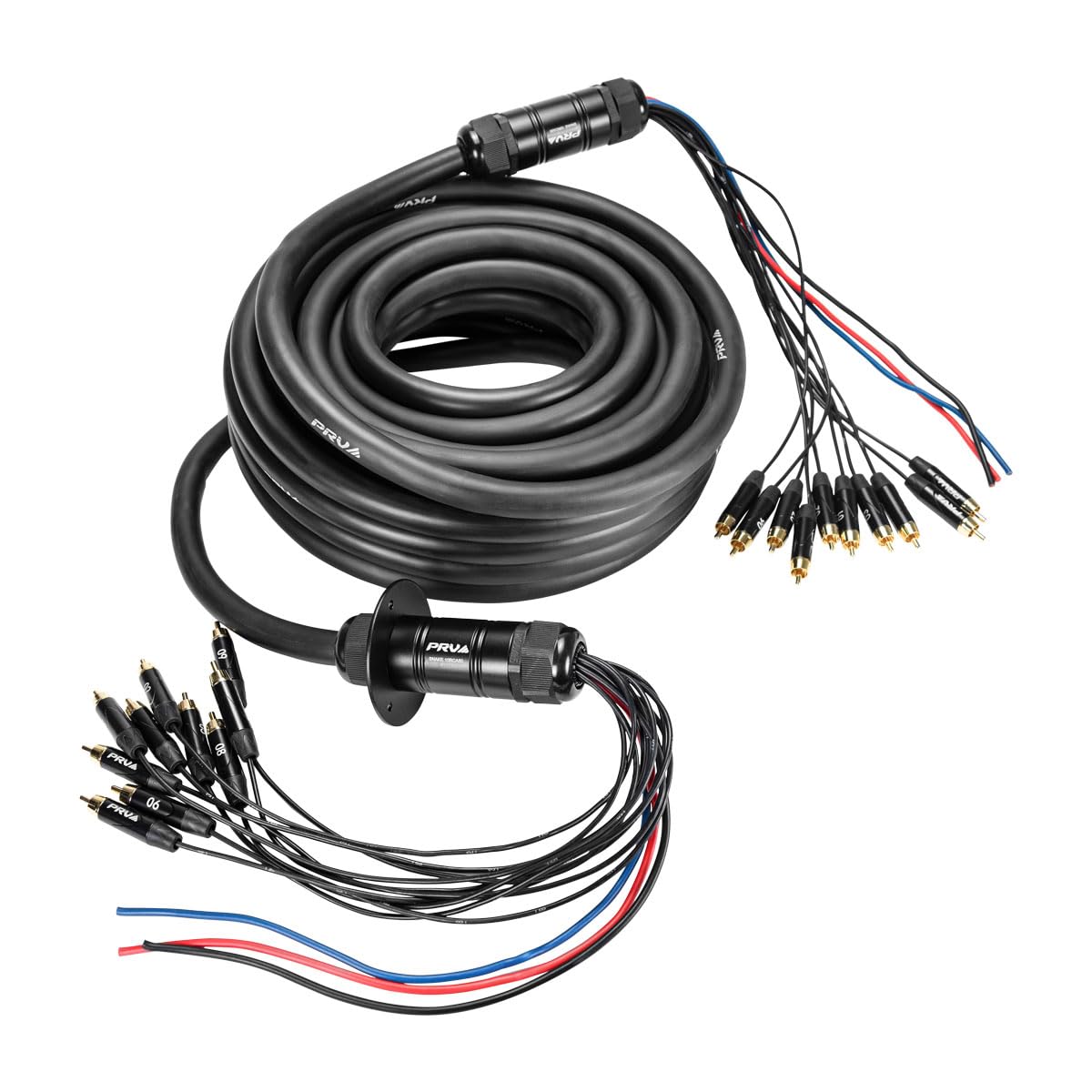 PRV AUDIO Snake 10RCA-50 front view showcases a 50 ft car audio cable for flexible installation.