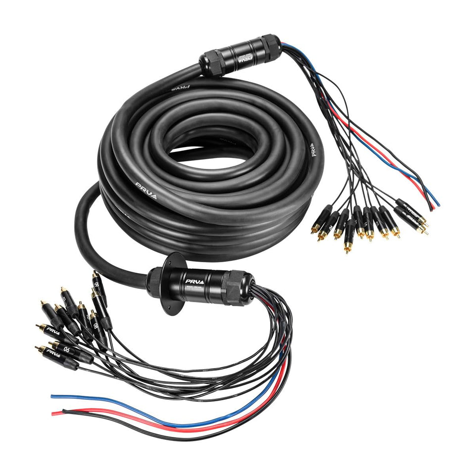 PRV AUDIO Snake 10RCA-50 front view showcases a 50 ft car audio cable for flexible installation.