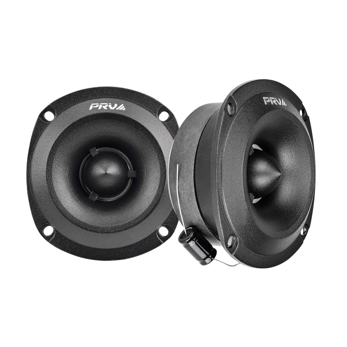 PRV AUDIO front view of slim tweeter pair showing compact profile and easy mounting