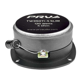 PRV AUDIO tweeter next to ruler for scale, shows compact size for tight spaces