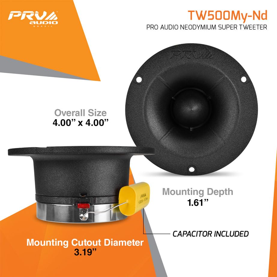 Mylar diaphragm detail on PRV AUDIO TW500My-Nd tweeter for crisp treble