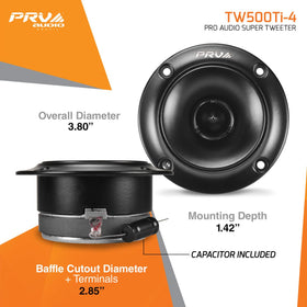 PRV Audio TW500Ti-4 tweeter close-up highlighting horn and grille.