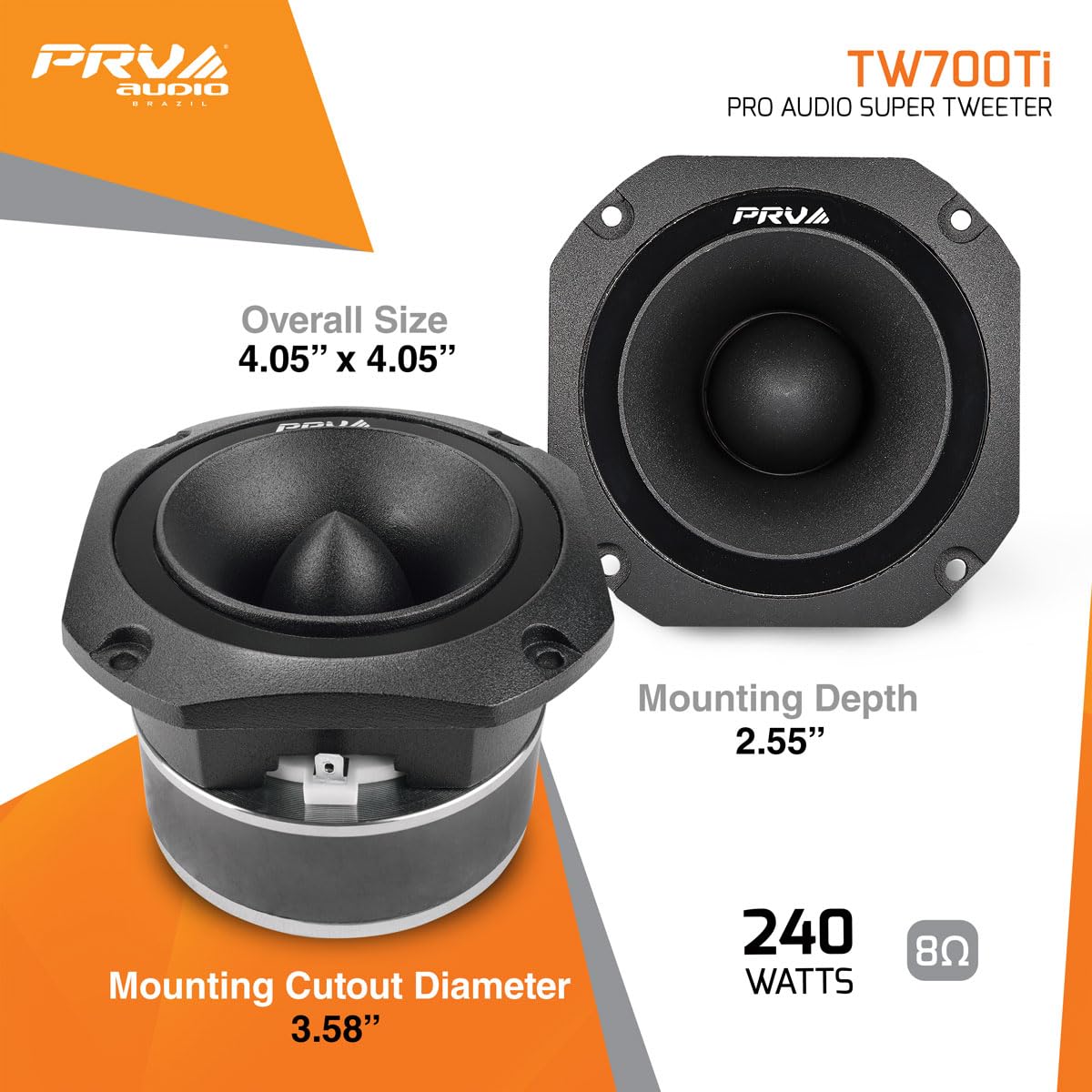 PRV Audio TW700Ti back view with two-tweeter configuration ready for mounting