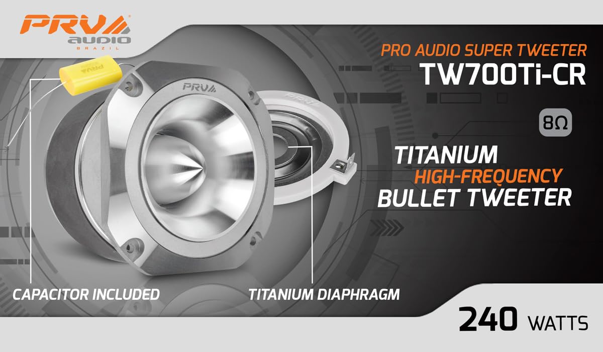 Built-in capacitor crossover shown for smooth high-end response.