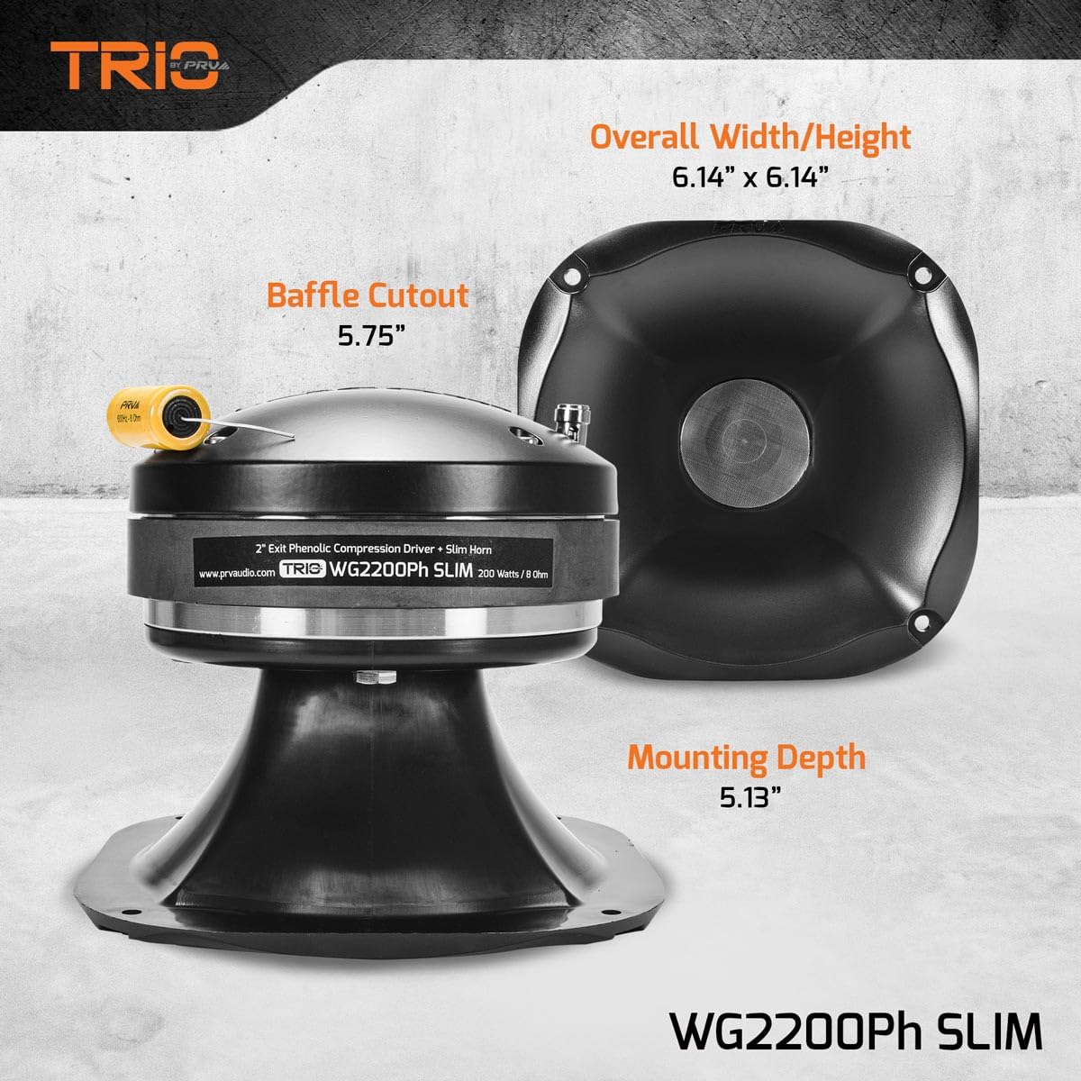 PRV AUDIO WG2200Ph Slim compact design fits tight car and home installs