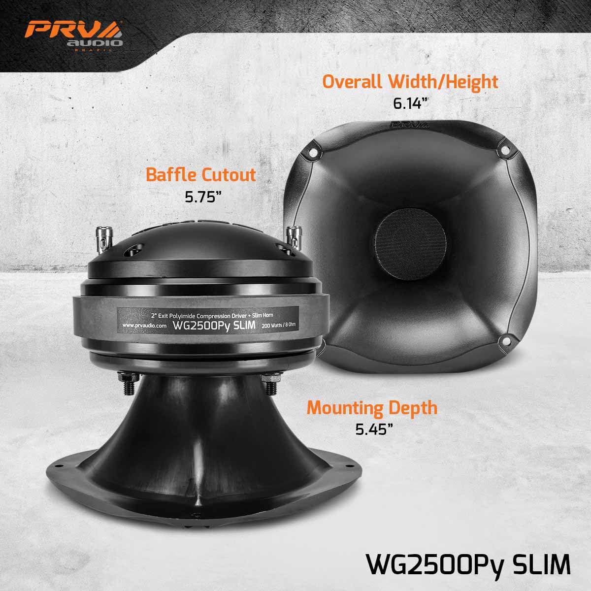 PRV AUDIO WG2500Py Slim waveguide detail illustrates precise high-frequency control