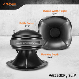 PRV AUDIO WG2500Py Slim waveguide detail illustrates precise high-frequency control