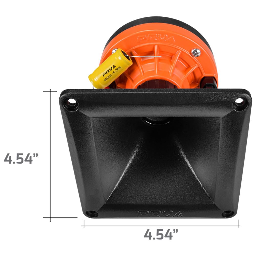 PRV AUDIO WG270Ph horn driver side view showing rear-mount suitability for dashboards