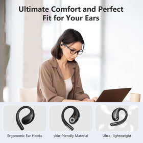 Psadhi earhook close-up showcasing ergonomic fit and secure stability benefit