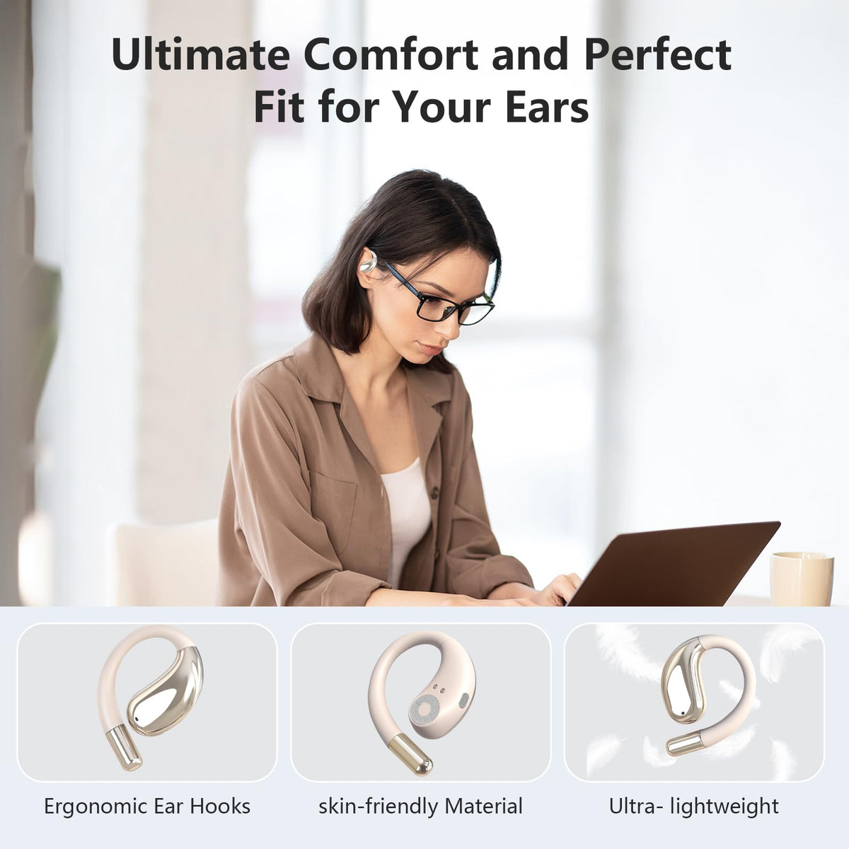 Psadhi earbuds next to a coin for size comparison, compact portable design
