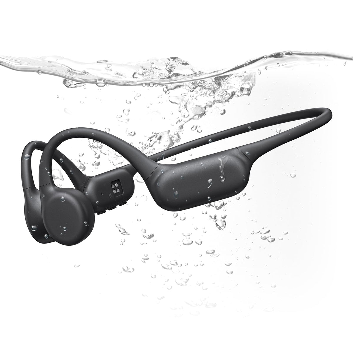 PSIER bone conduction headphones front view for secure daily workouts
