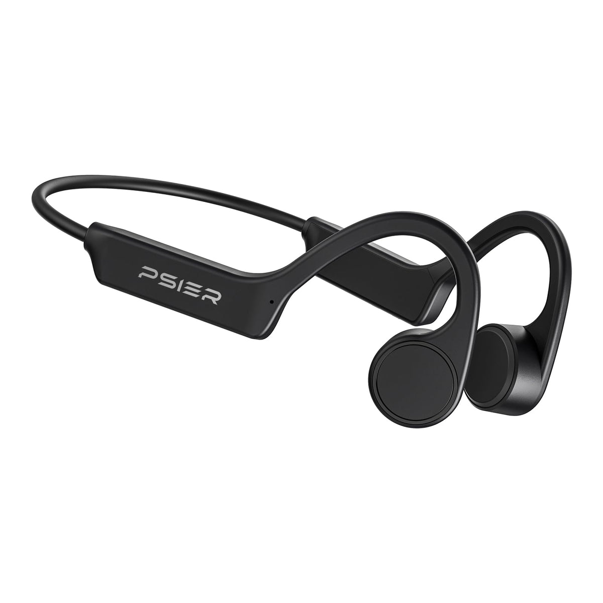 PSIER bone conduction headphones worn openly for enhanced awareness during workouts