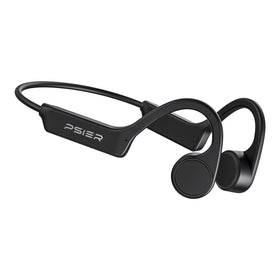 PSIER bone conduction headphones worn openly for enhanced awareness during workouts