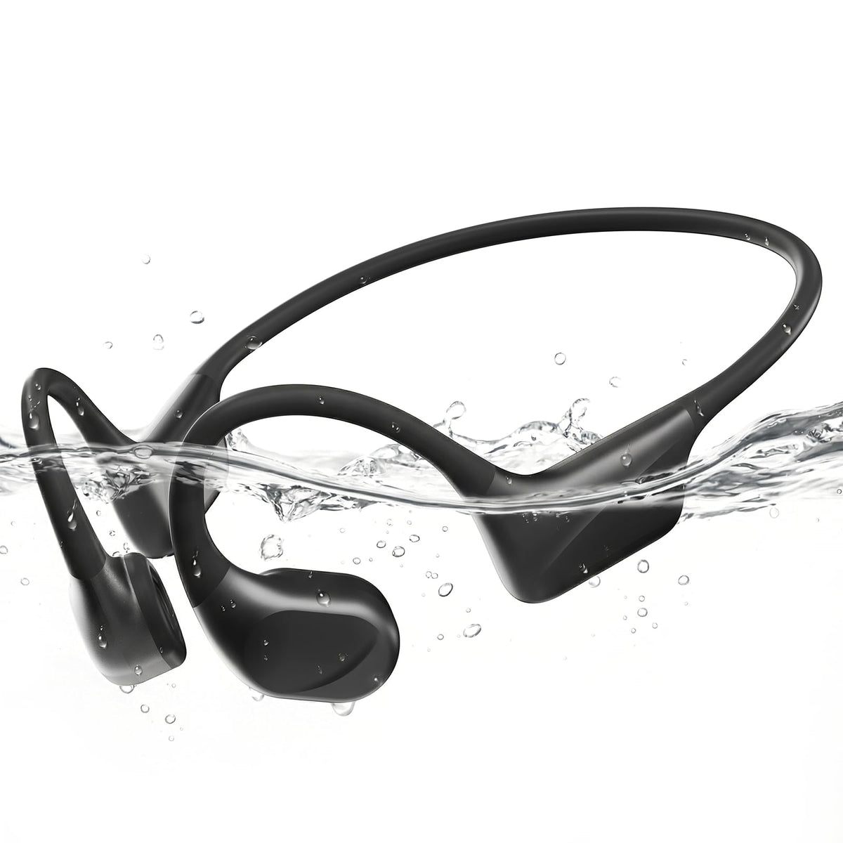 PSIER bone conduction swimming headphones with dual drivers for clear highs and deep bass.