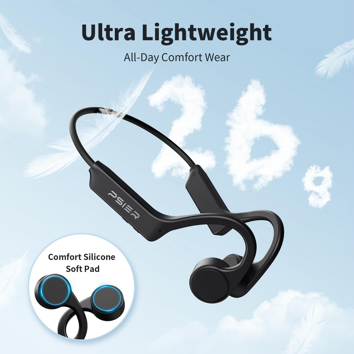 PSIER lightweight titanium frame maintains secure, comfortable fit during activity