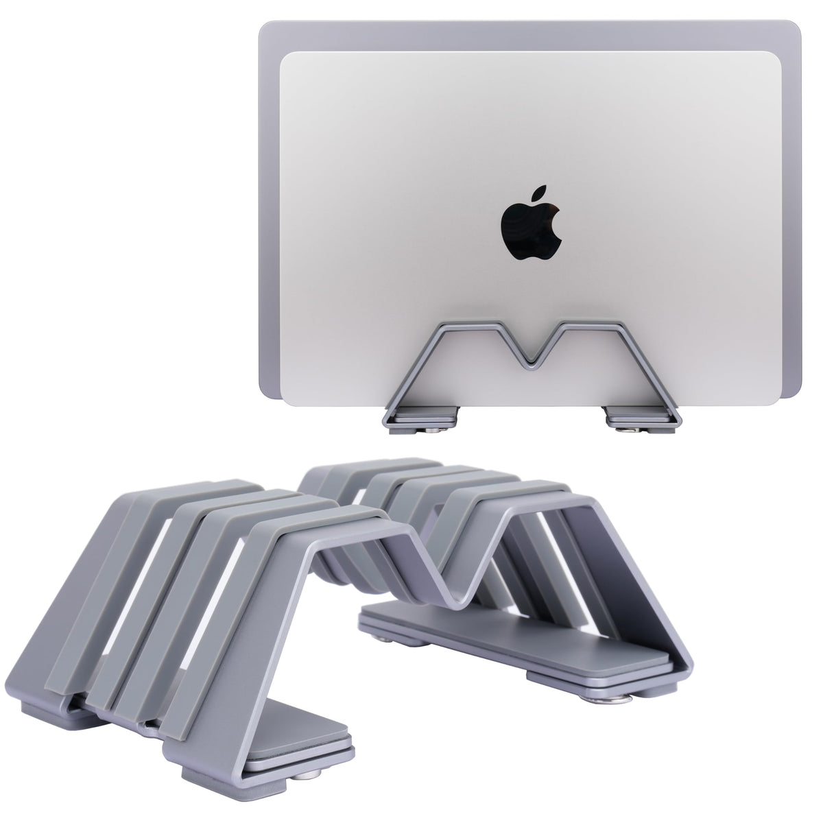 Psitek laptop stand silicone pads close-up emphasizing scratch protection.