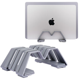 Psitek laptop stand silicone pads close-up emphasizing scratch protection.