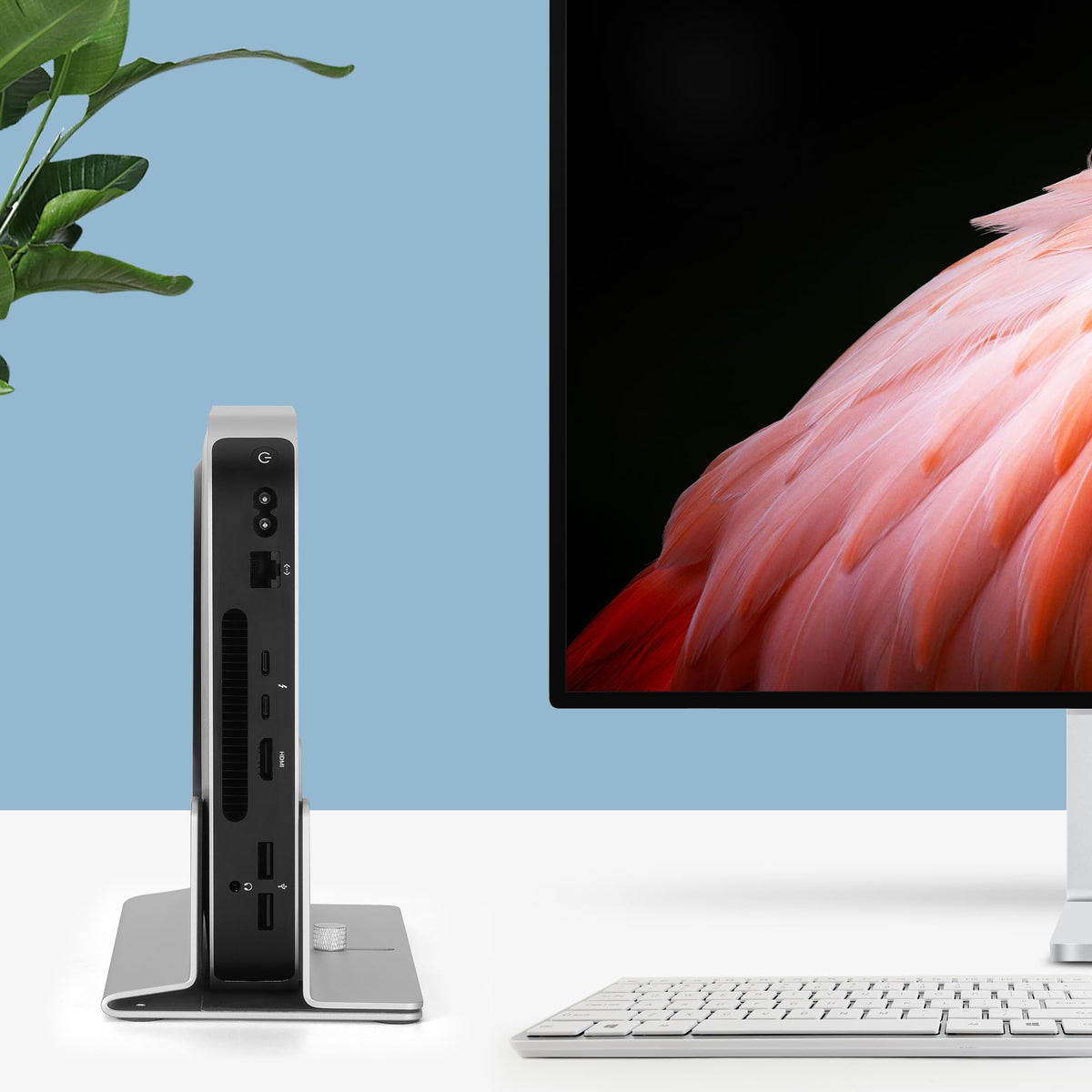 Psitek Mac Mini Stand aluminum body with finish that matches Mac aesthetics.