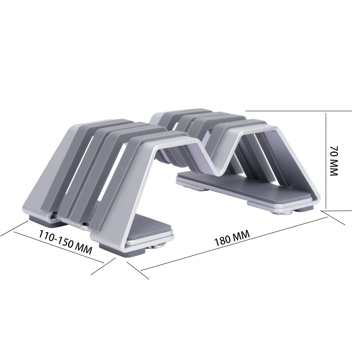 Psitek open-base design promotes airflow to keep laptops cooler.