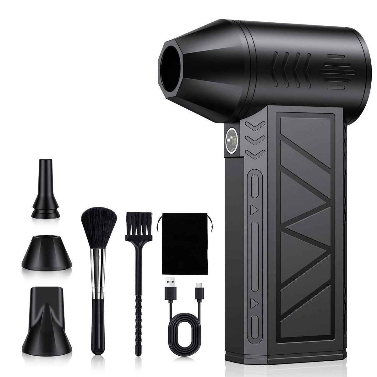 PTBGLV front view showing compact blower and ergonomic grip benefit quick handling