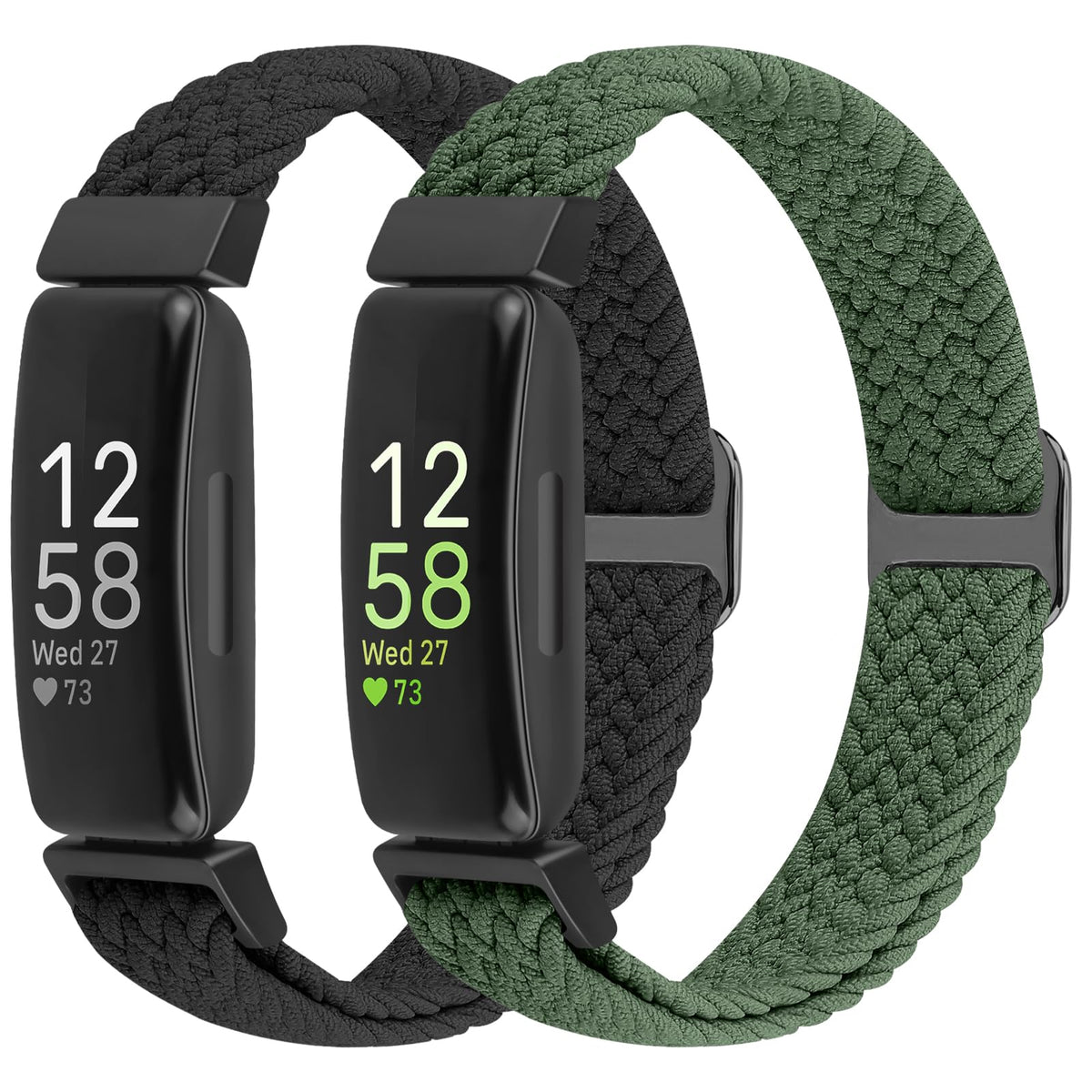 Puhuite elastic braided band on Fitbit Inspire 3 for all-day comfort.