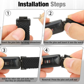 Puhuite elastic braided band for Inspire HR during workouts for secure fit and mobility.