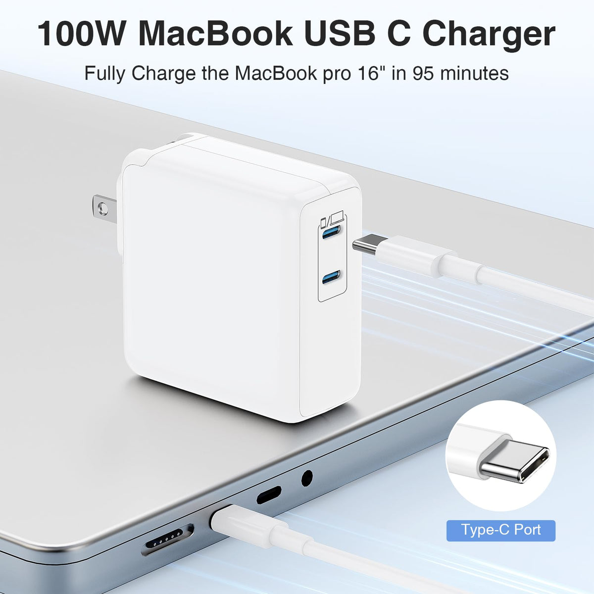 Pukerehab dual USB-C ports allow charging a laptop and a phone at once.