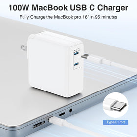 Pukerehab dual USB-C ports allow charging a laptop and a phone at once.