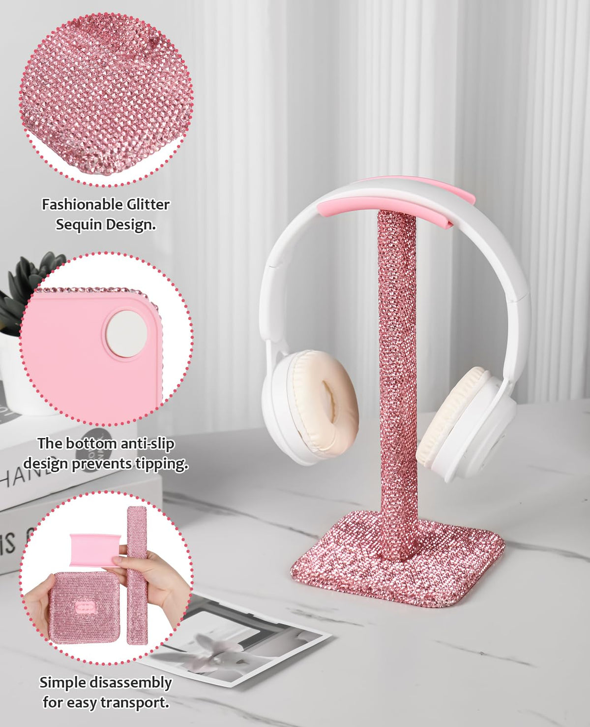 Pulchrum universal headphone fit for AirPods Max, Sony, Bose, Beats, and Razer headsets.