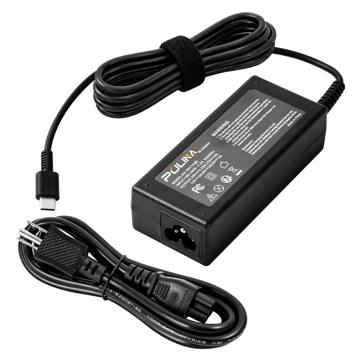 PULINA 65W USB-C charger for HP EliteBook 840G5—fast, safe charging with Power Delivery.