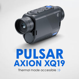 Pulsar Axion XQ19 detects heat up to 820 yards in open terrain.