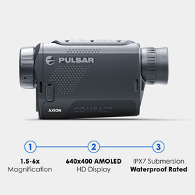 Pulsar Axion XQ19 display provides 640x400 AMOLED clarity for quick heat interpretation.