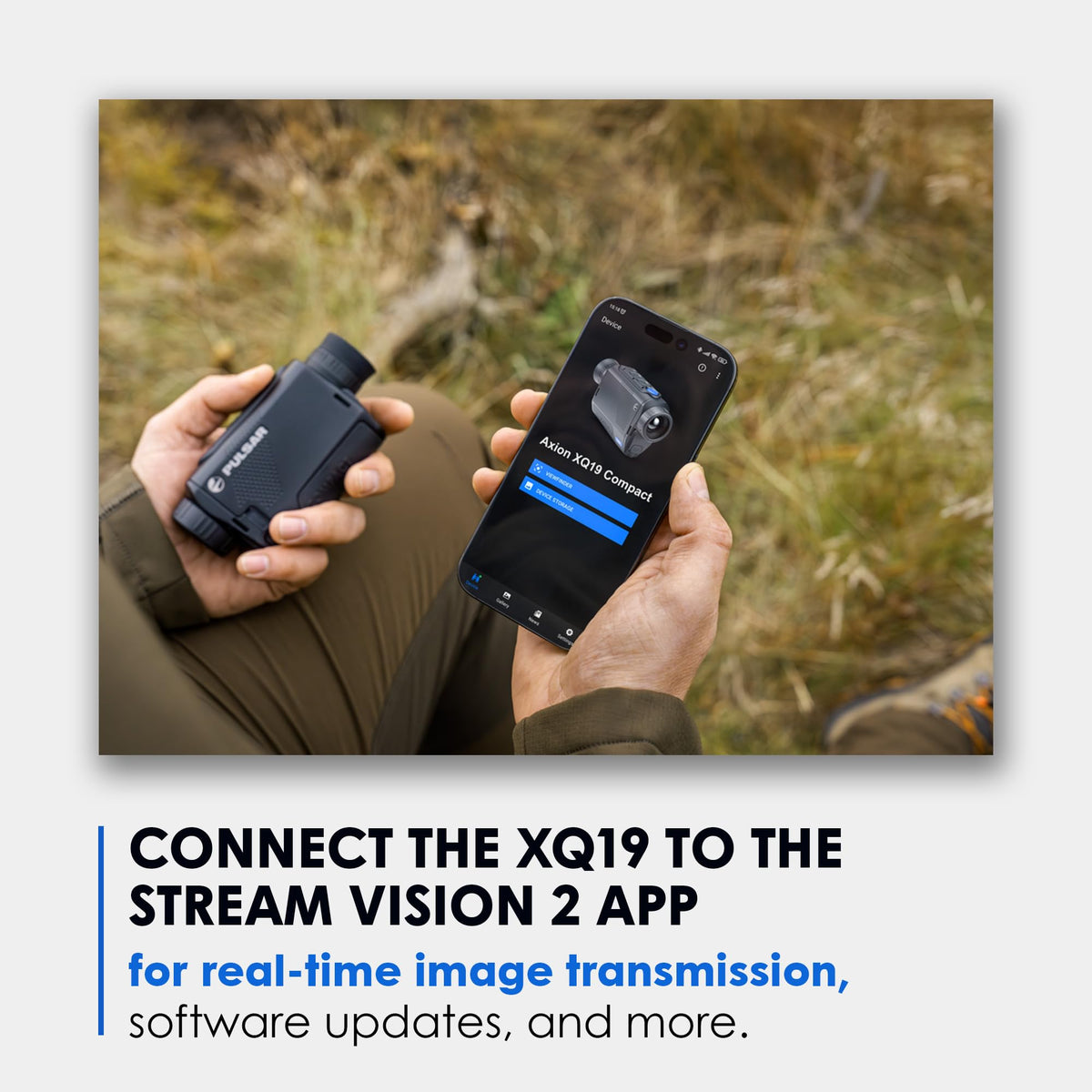 Pulsar Axion XQ19 IPX7 waterproof housing withstands wet hunting conditions.