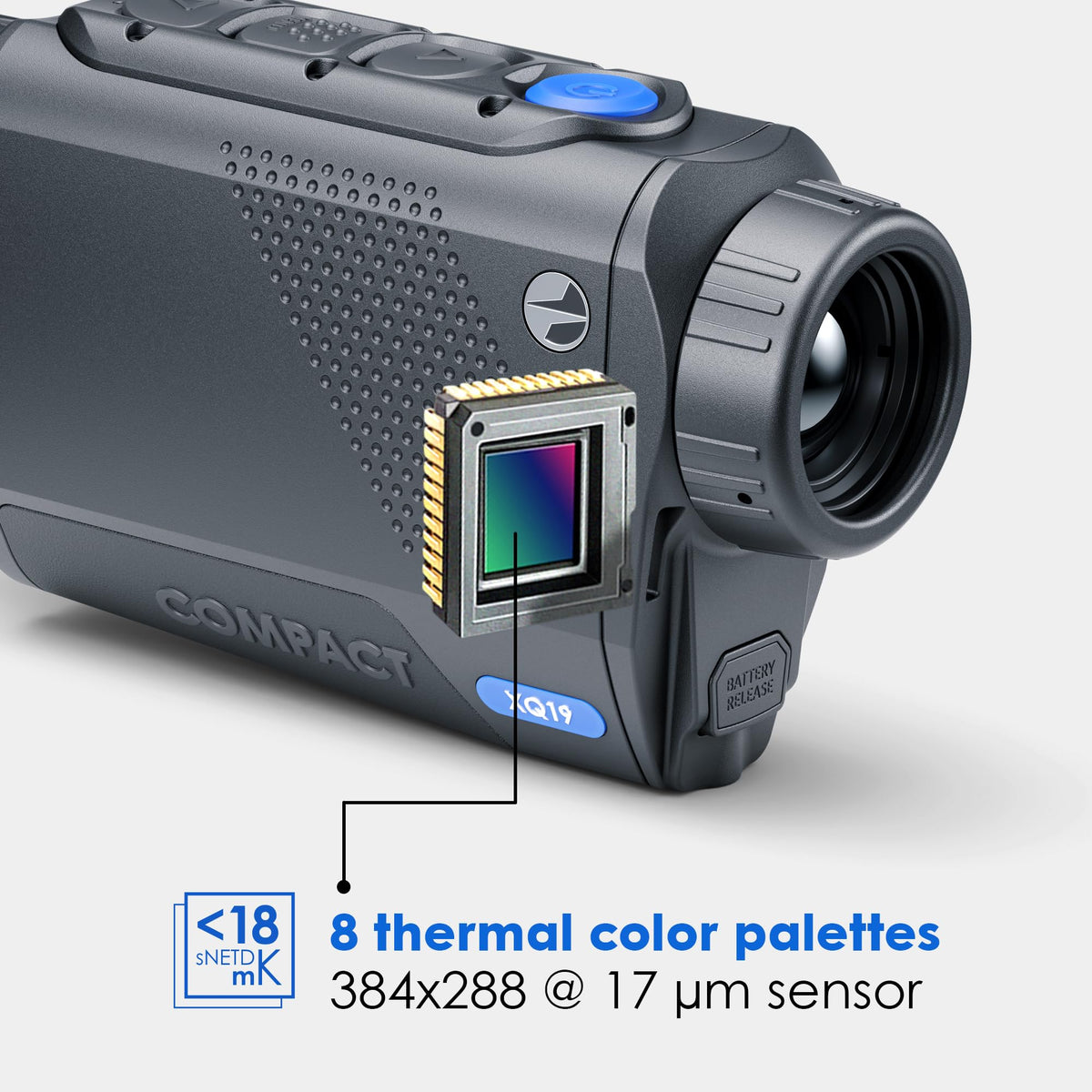Pulsar Axion XQ19 zoom range 1.5–6x enables broad scanning and detail.