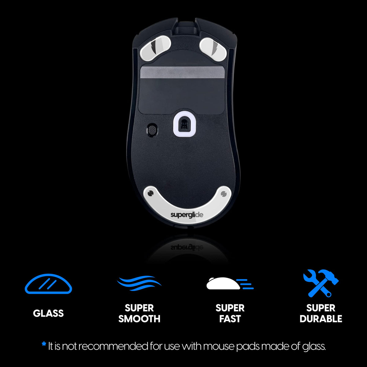 Esports-grade glass feet designed for precise play with the DeathAdder V3 Pro Type-S.